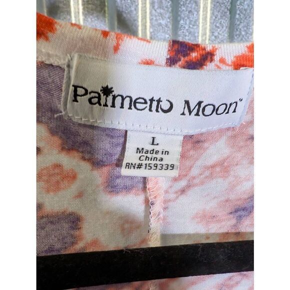 Palmetto Moon Kimono Cardigan Colorful Coverup Boho Open Front Size Large Clemso - Picture 3 of 4